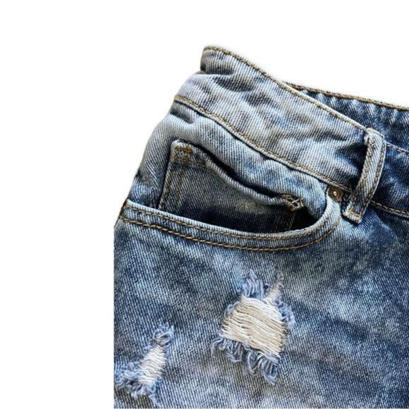Bullhead High Rise Denim Shorts Size 7 Acid Wash - Picture 4 of 8